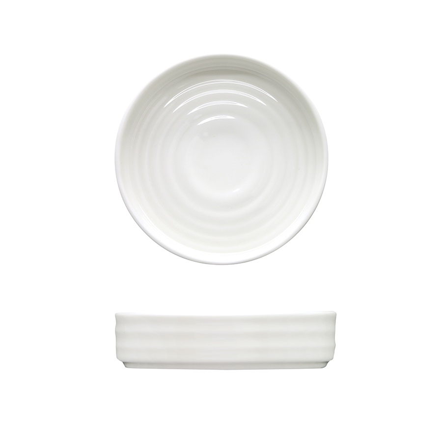 Artisan Creme Vitrified Fine China White Round Stacking Tapas Bowl 12cm