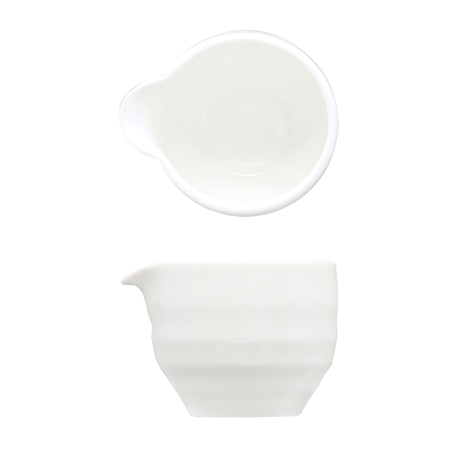 Artisan Creme Vitrified Fine China White Globe Mini Jug 2.5oz
