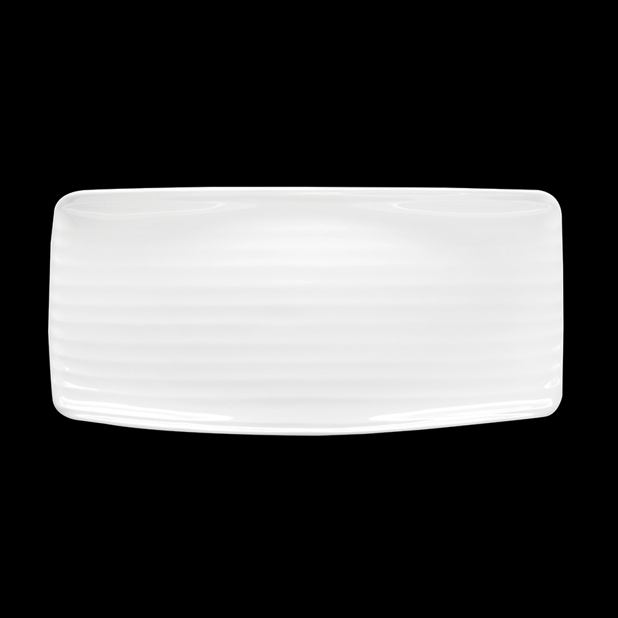 Artisan Creme Vitrified Fine China White Rectangular Platter 30x15