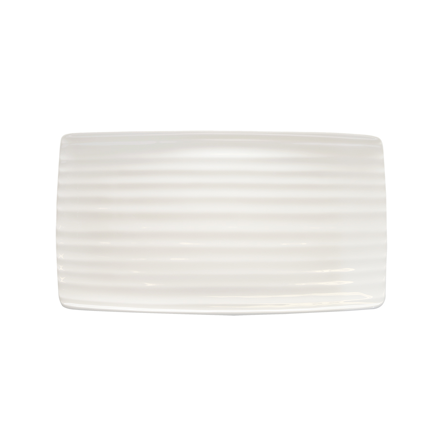 Artisan Creme Vitrified Fine China White Rectangular Platter 36x20