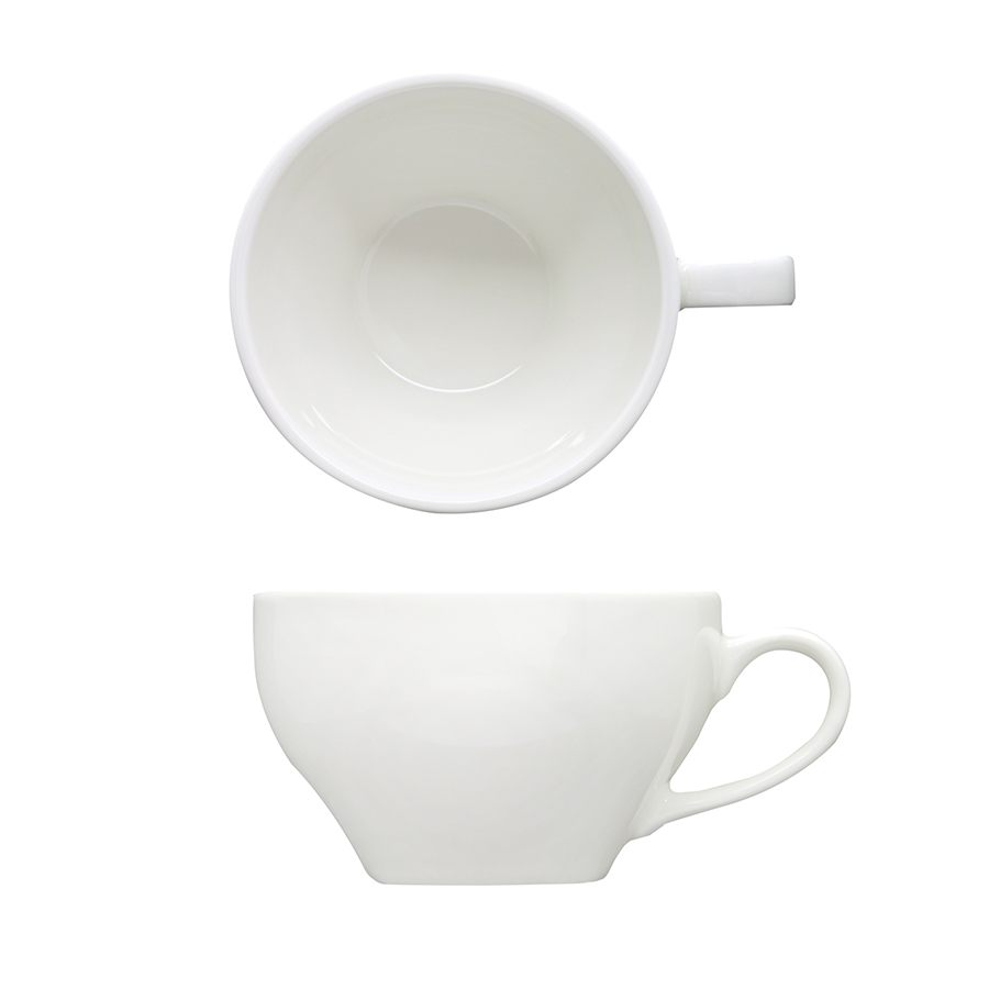 Artisan Creme Vitrified Fine China White Cappucinno Cup 30cl