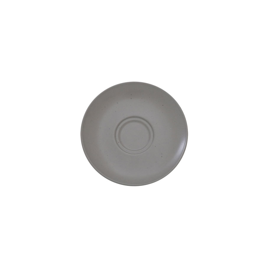 Artisan Pebble Vitrified Fine China Grey Round All for One Saucer 16cm