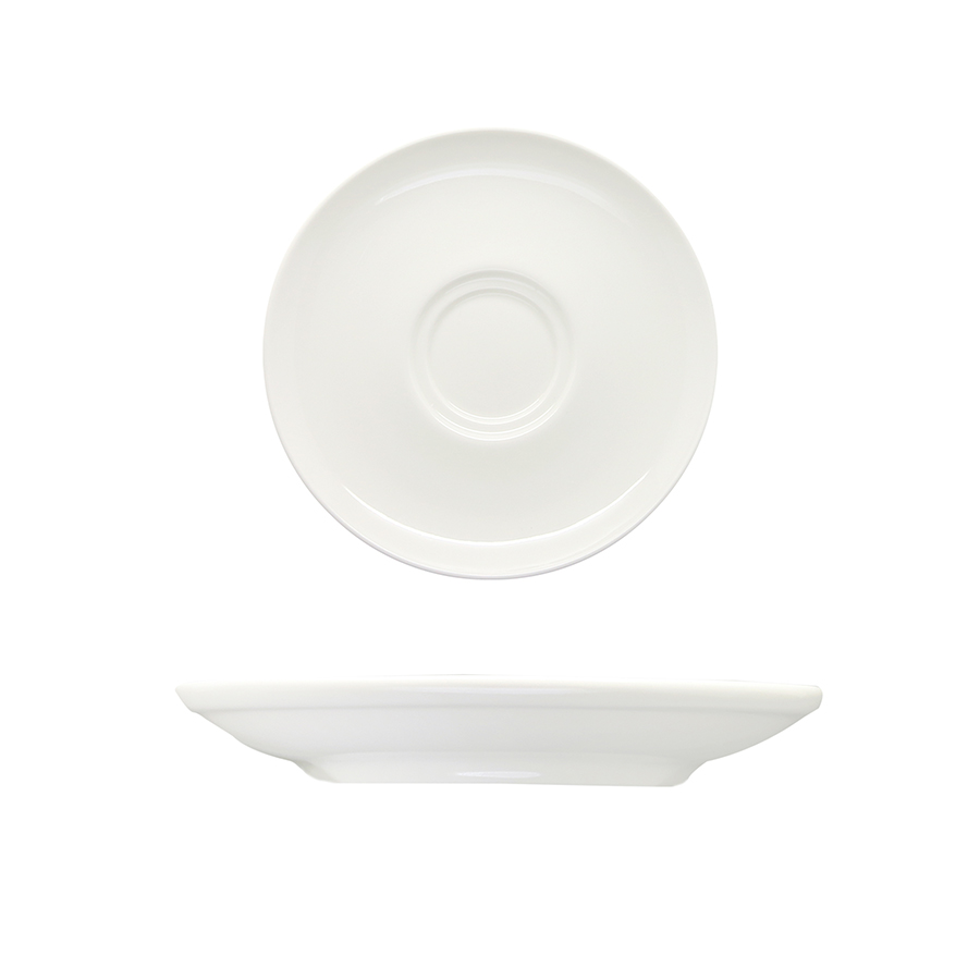 Artisan Creme Vitrified Fine China White Round All for One Saucer 16cm