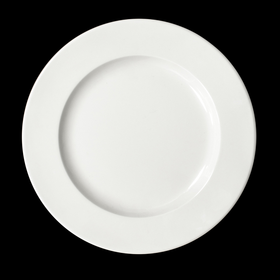 Creme Monet Vitrified Porcelain White Round Rim Plate 29cm