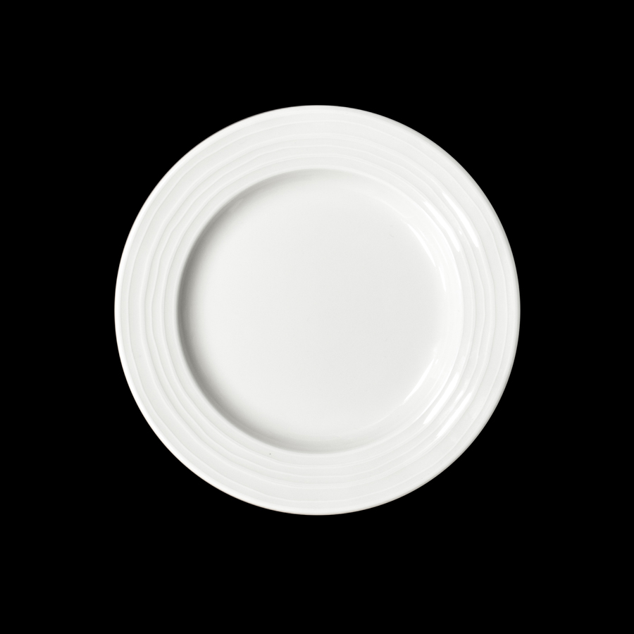 Creme Rousseau Vitrified Porcelain White Round Rim Plate 17cm
