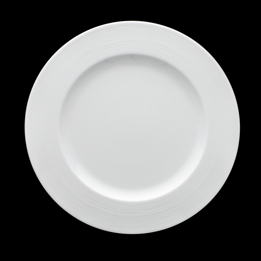Creme Rousseau Vitrified Porcelain White Round Rim Plate 31cm