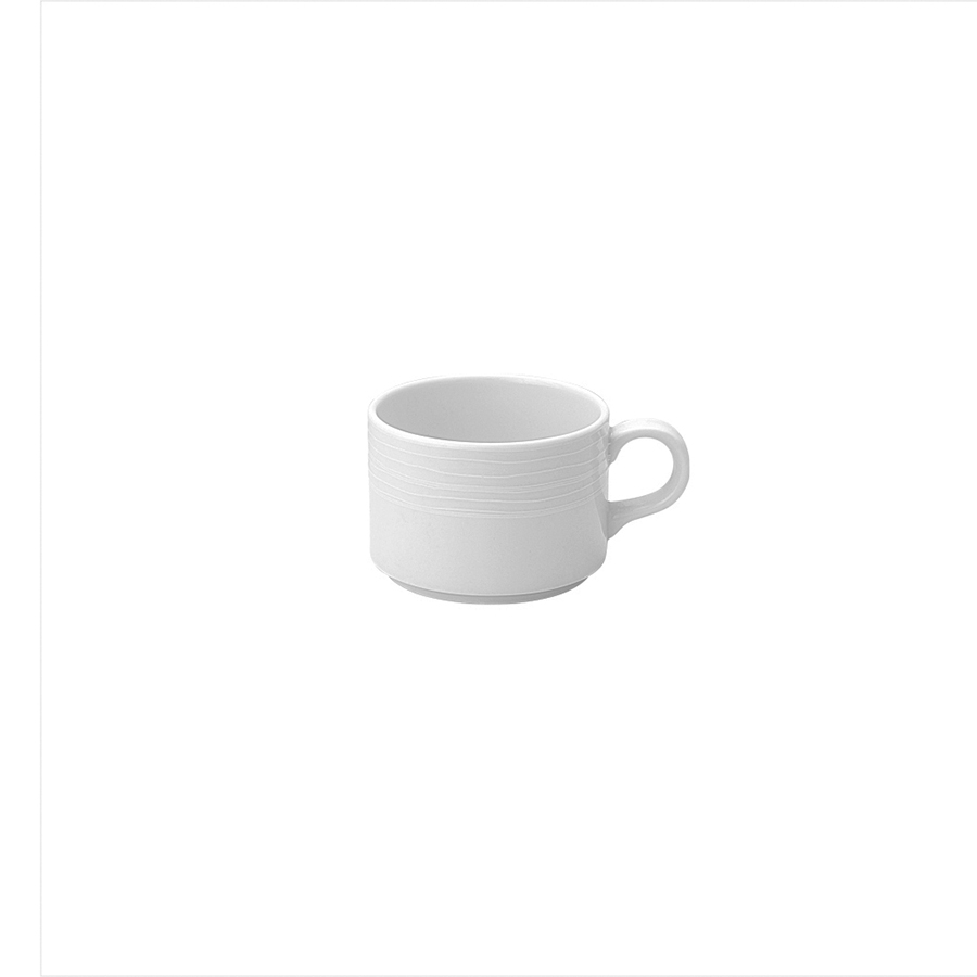 Creme Rousseau Vitrified Porcelain White Stacking Cup 20cl 7oz
