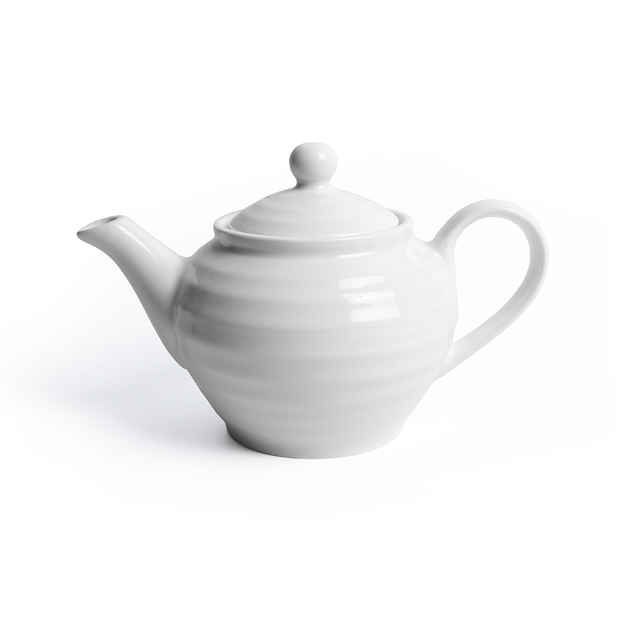 Artisan Creme Vitrified Fine China White Teapot 45cl 16oz