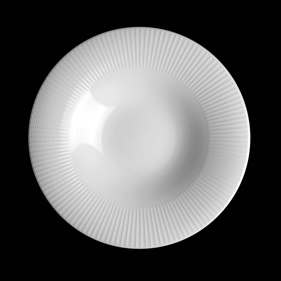 Steelite Willow Vitrified Porcelain White Round Gourmet Rimmed Coupe Bowl 28.5cm 11 1/4 Inch