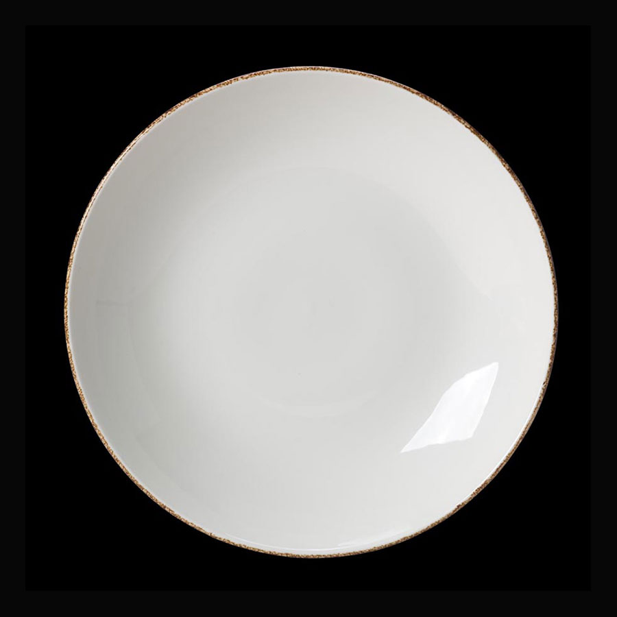 Steelite Brown Dapple Vitrified Porcelain Round Coupe Plate 28cm 11 Inch