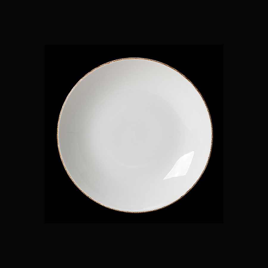 Steelite Brown Dapple Vitrified Porcelain Round Coupe Plate 20.25cm 8 Inch
