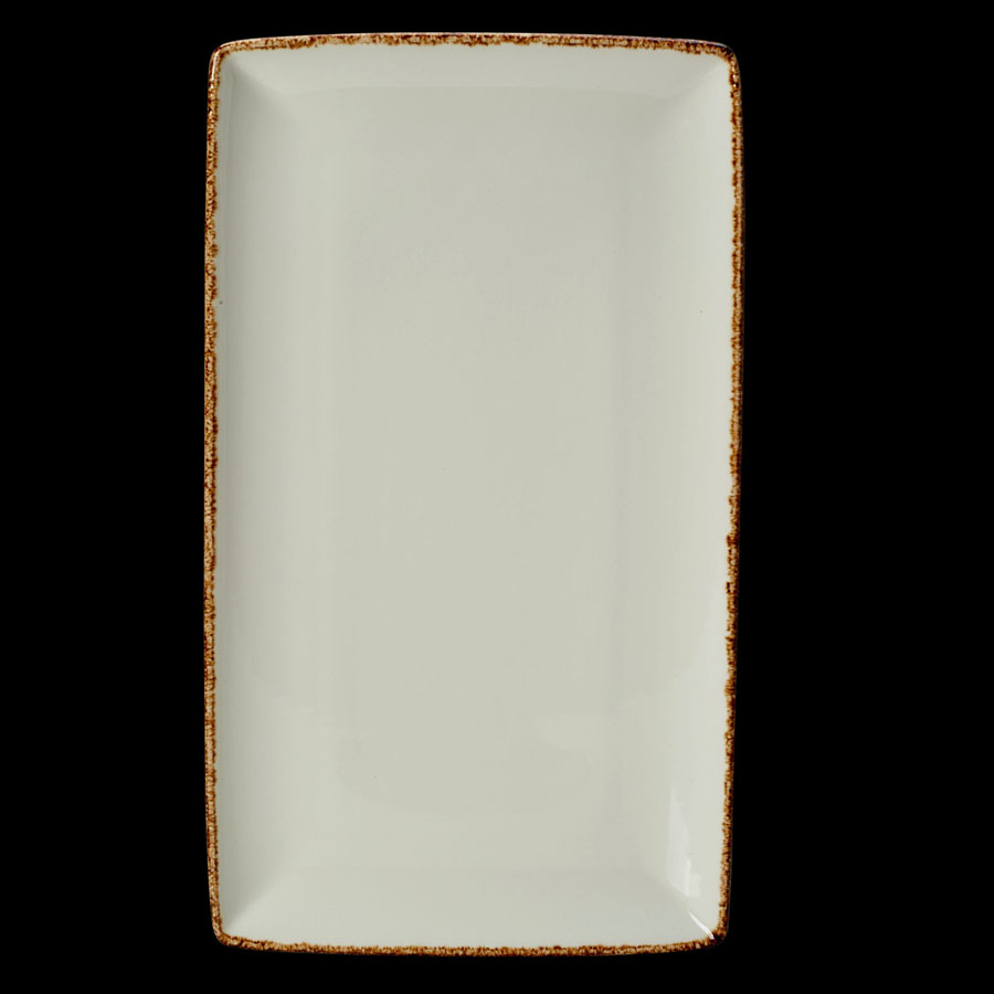 Steelite Brown Dapple Vitrified Porcelain Rectangle Three 33cmx19cm