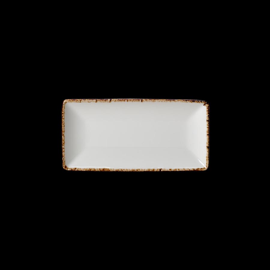 Steelite Brown Dapple Vitrified Porcelain Rectangle Six 20cmx10cm