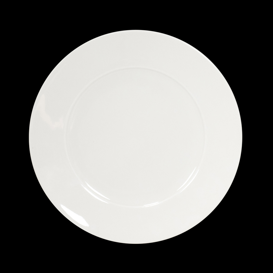 Creme Esprit Vitrified Porcelain White Round Wide Rim Fine Plate 16cm