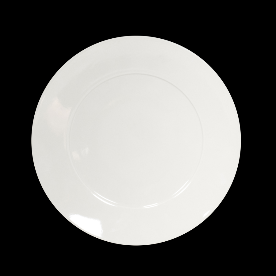 Creme Esprit Vitrified Porcelain White Round Wide Rim Fine Plate 28cm