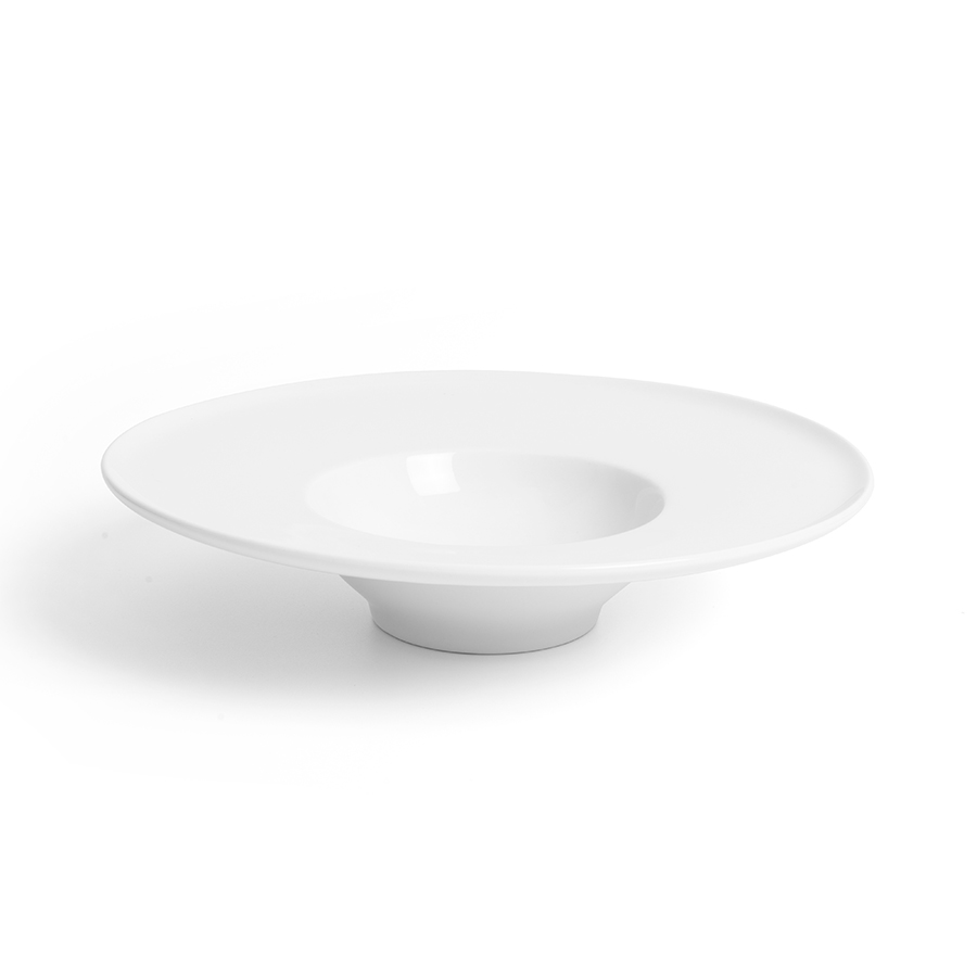 Creme Esprit Vitrified Porcelain White Round Gourmet Bowl 28cm