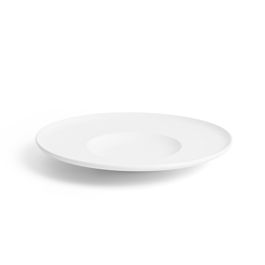 Creme Esprit Vitrified Porcelain White Round Gourmet Plate 28cm