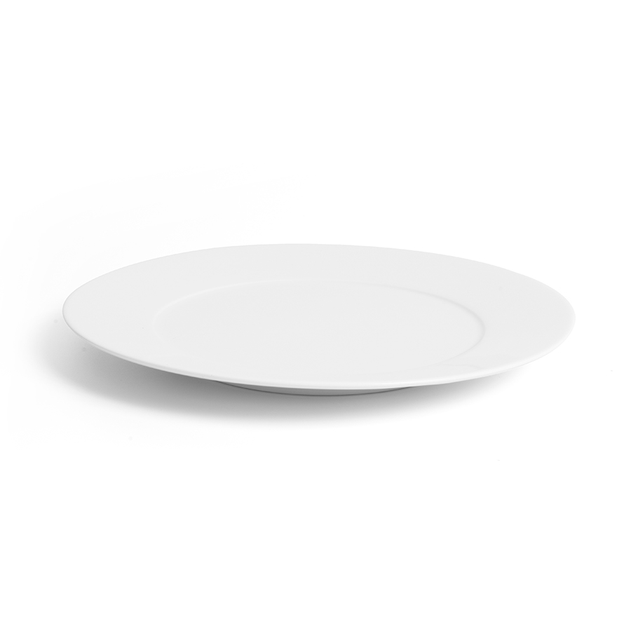 Creme Esprit Vitrified Porcelain White Round Wide Rim Fine Plate 31cm