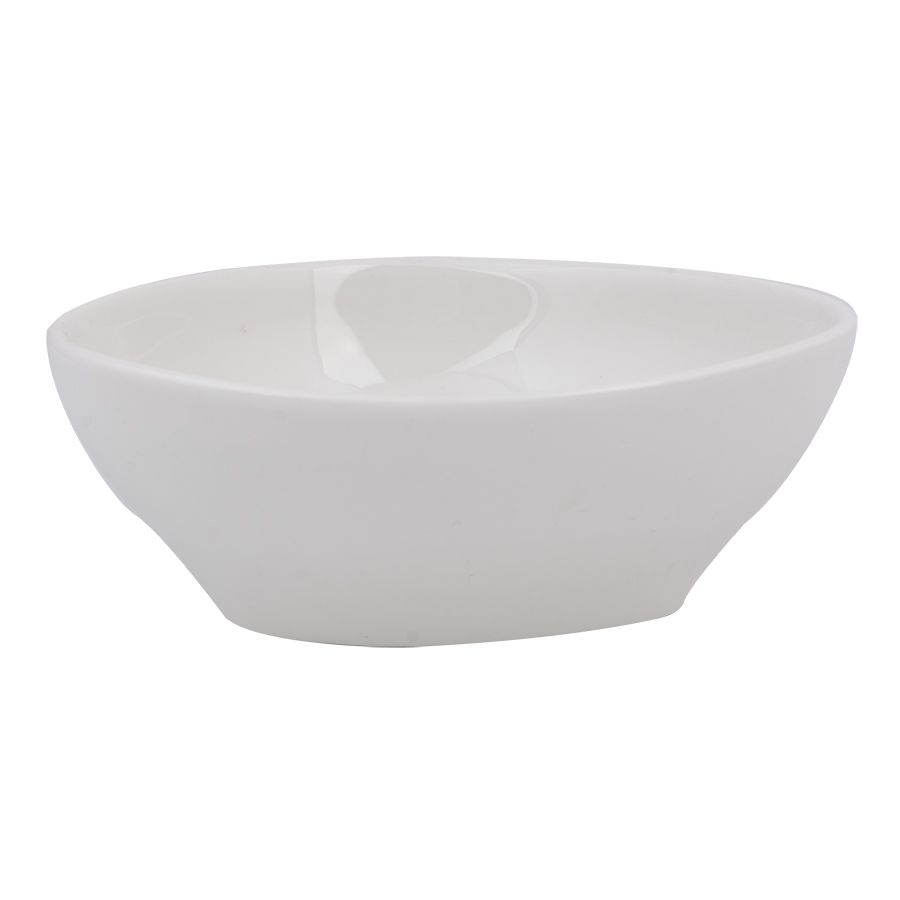 Artisan Creme Vitrified Fine China White Island Triangle Bowl 12cm