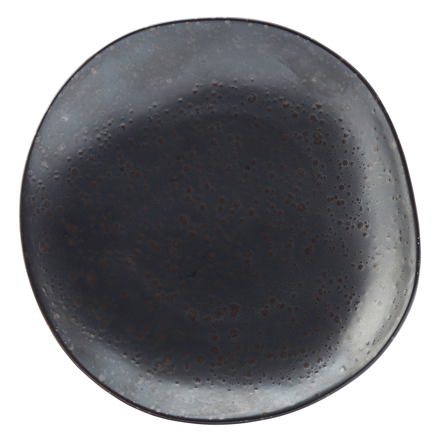 Utopia Nero Porcelain Black Organic Round Plate 19cm 7.5 Inch