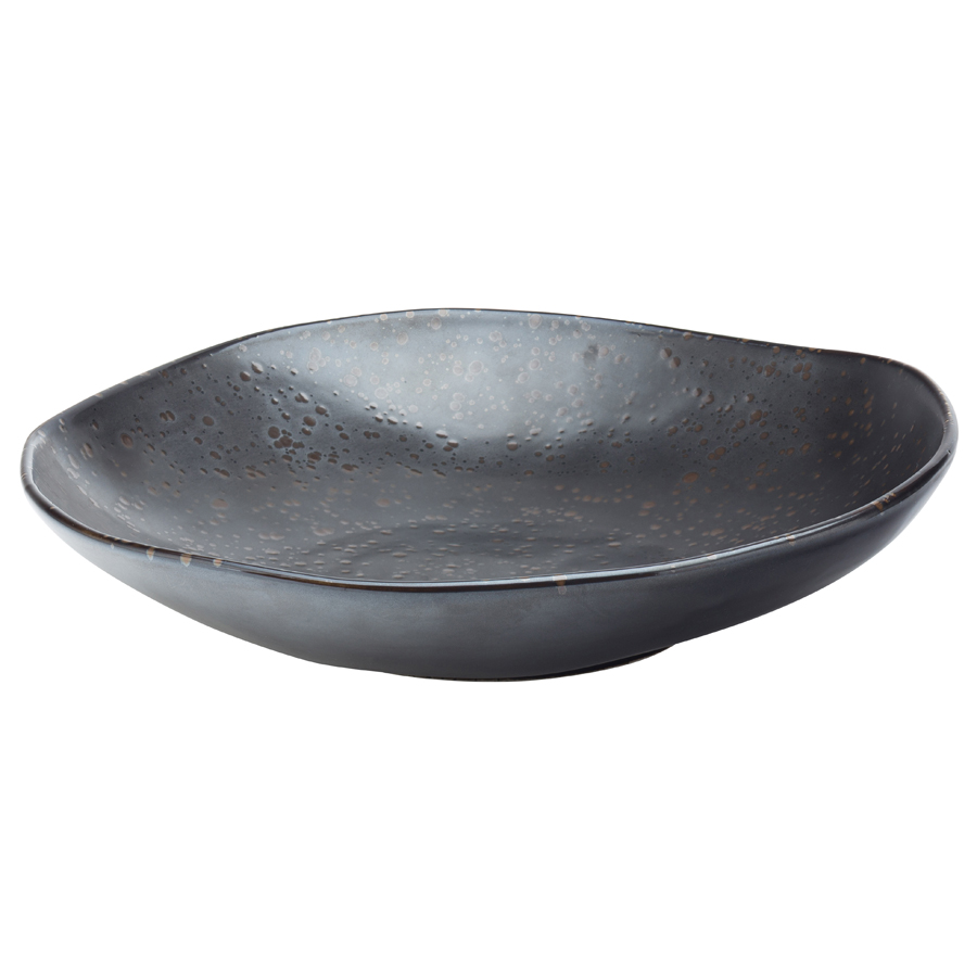 Utopia Nero Porcelain Black Organic Round Coupe Bowl 24.5cm 9.5 Inch