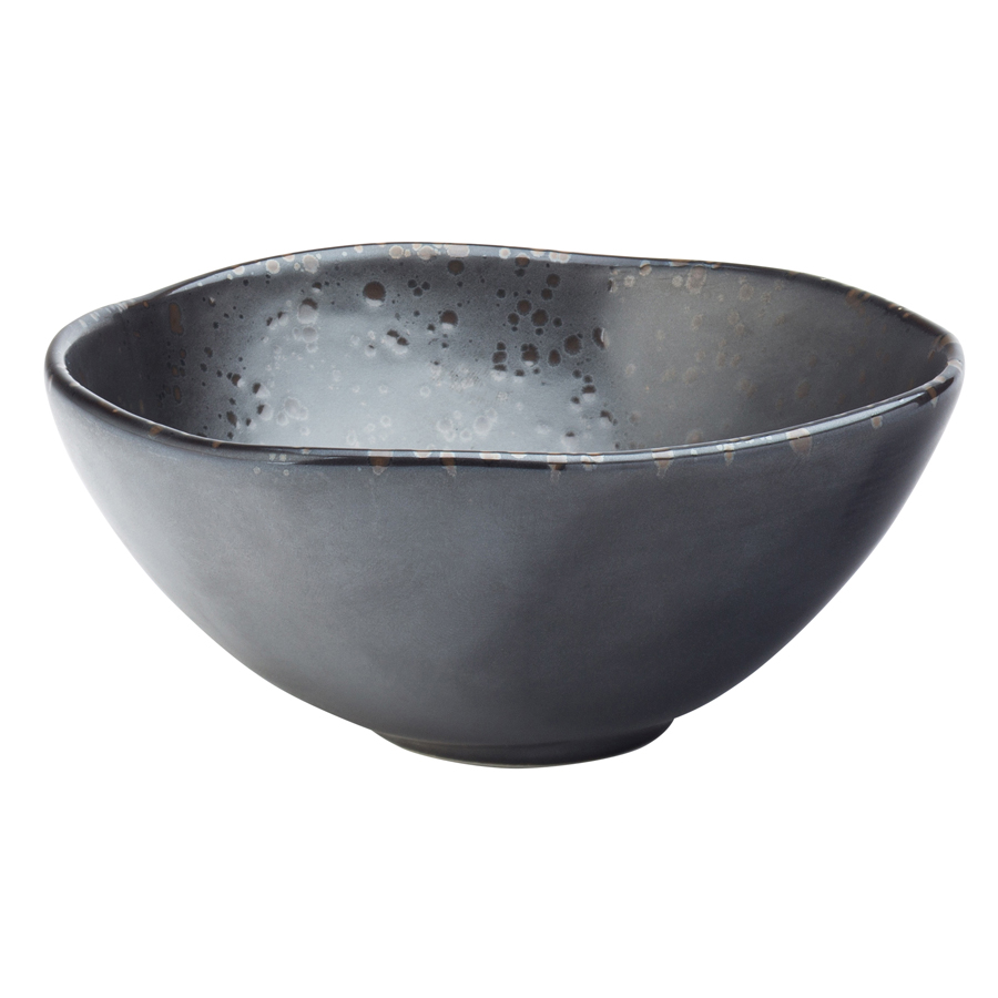 Utopia Nero Porcelain Black Organic Round Bowl 13cm 5 Inch
