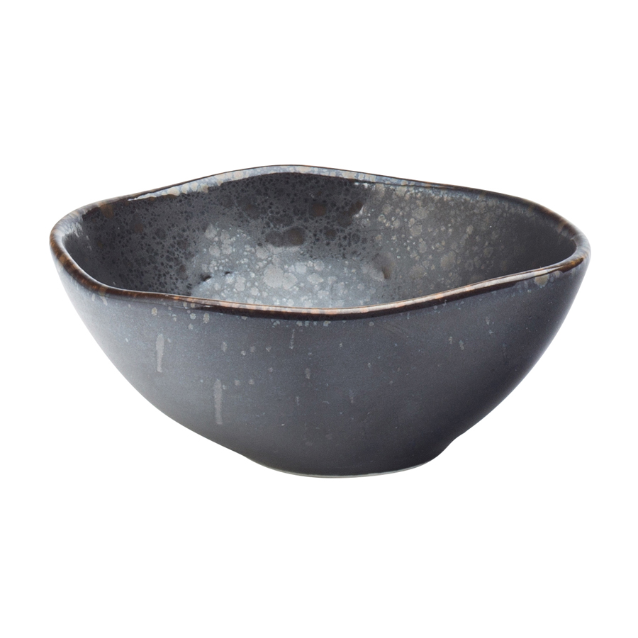 Utopia Nero Porcelain Black Organic Round Bowl 6cm 2.25 Inch
