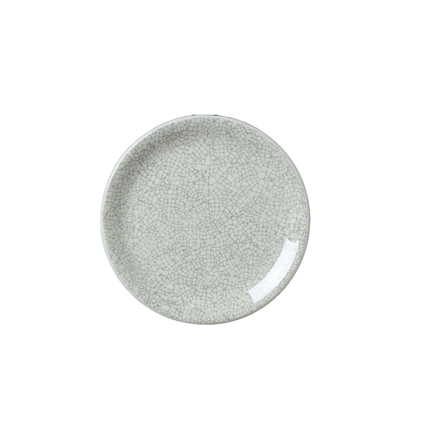 Steelite Ink Crackle Vitrified Porcelain Grey Round Coupe Plate 15.25cm