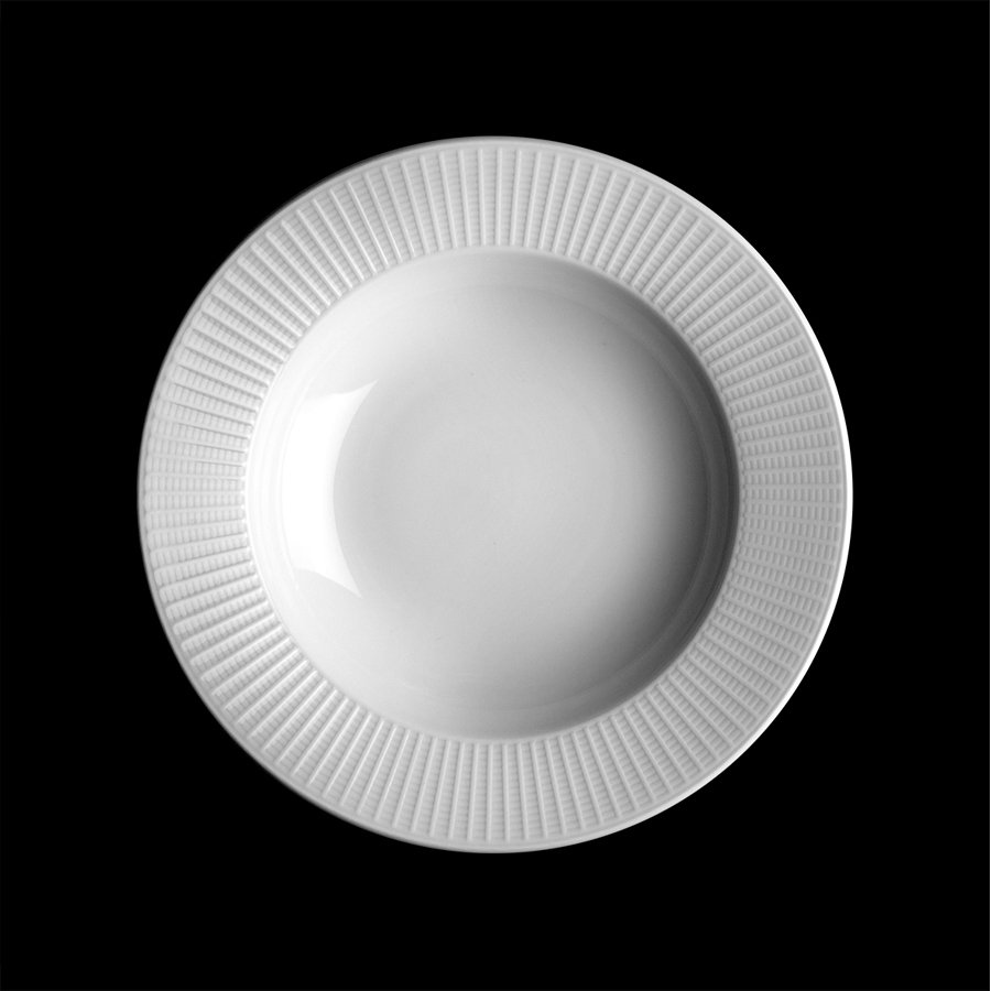 Steelite Willow Vitrified Porcelain White Round Mid Rimmed Bowl 24cm