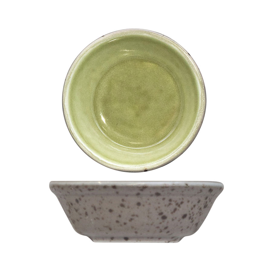 Artisan Elm Vitrified Stoneware Green Round Dip Pot 7cm