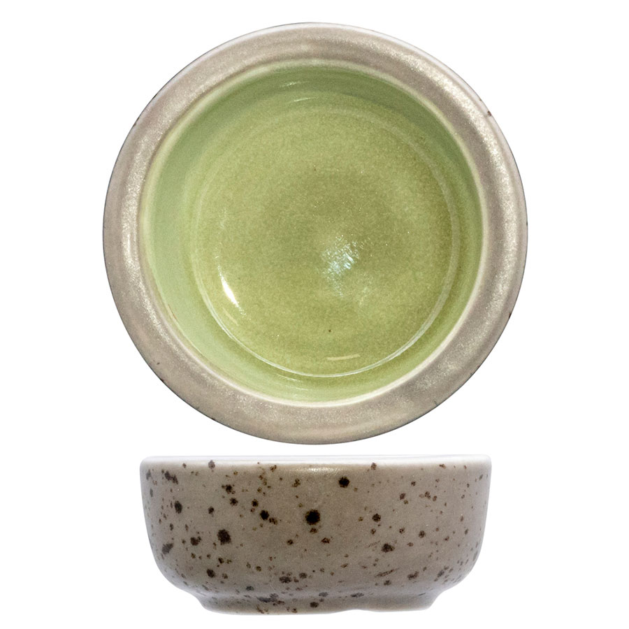 Artisan Elm Vitrified Stoneware Green Round Butter Pat 7cm