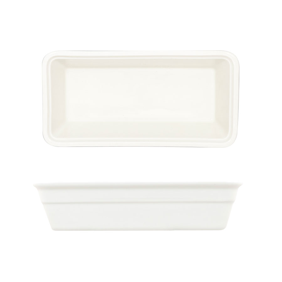 Creme Galerie Vitrified Porcelain White Oblong Baking Dish 25.5x13cm