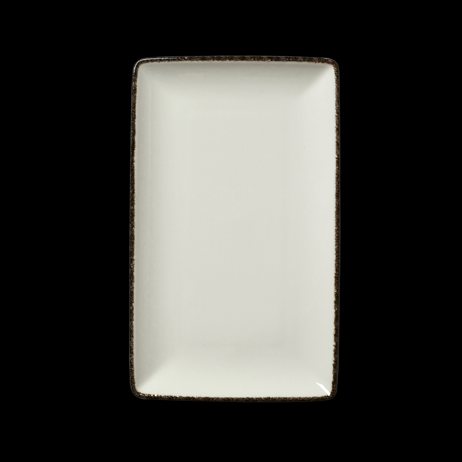 Steelite Charcoal Dapple Vitrifird Porcelain Rectangle One 27x16.75cm