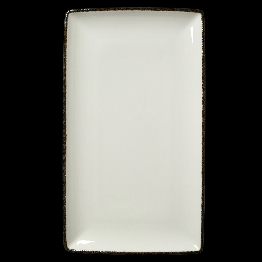 Steelite Charcoal Dapple Vitrifird Porcelain Rectangle Three 33cmx19cm