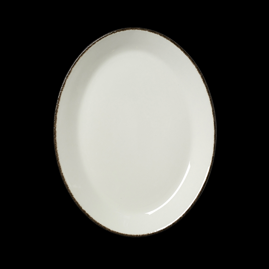 Steelite Charcoal Dapple Vitrifird Porcelain Oval Coupe Plate 28cm 11 Inch