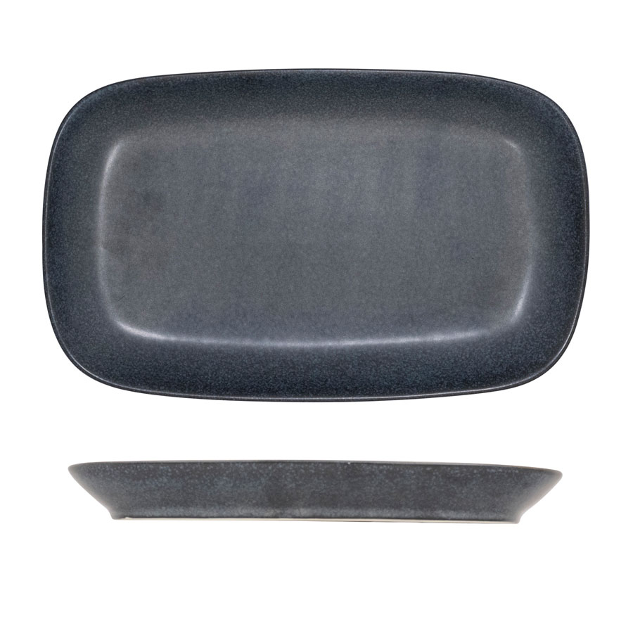 Artisan Andromeda Vitrified Stoneware Black Rectangular Platter 27.6cm