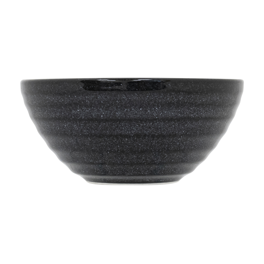 Artisan Granite Vitrified Fine China Black Round Side Bowl 14cm