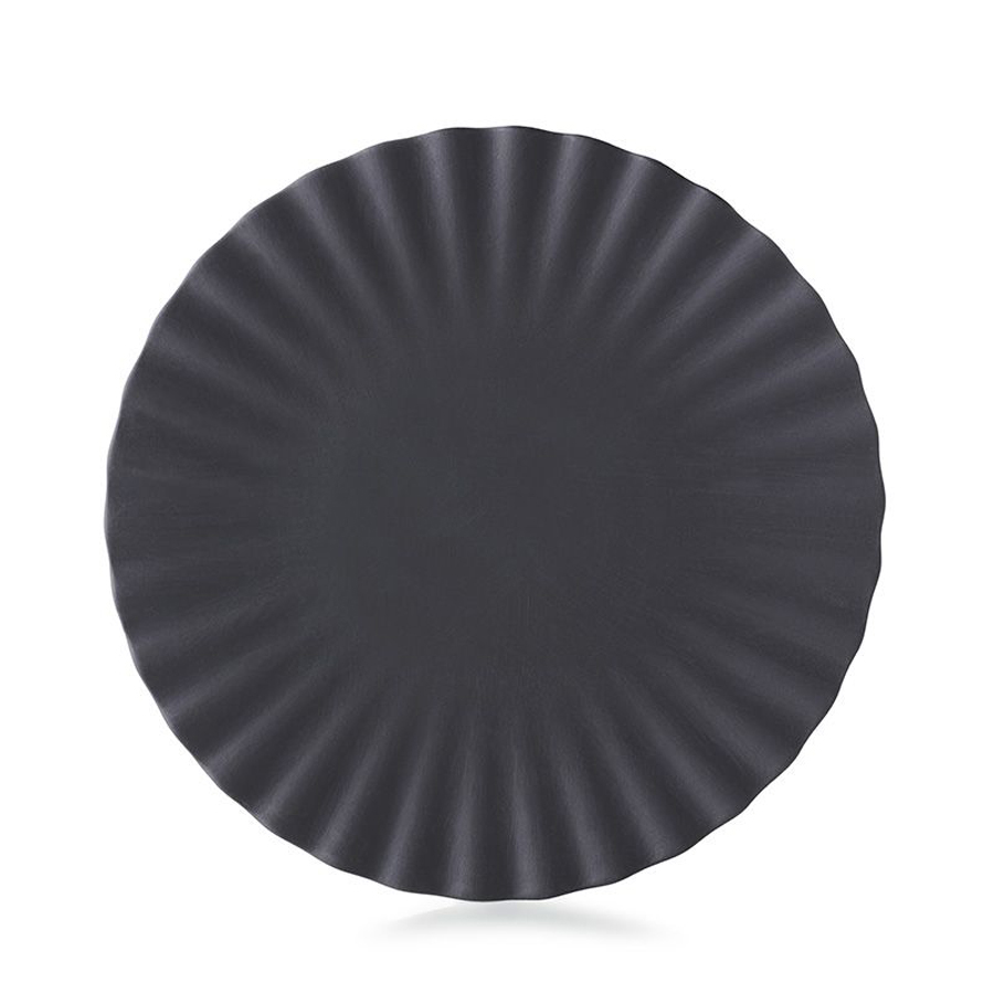 Revol Pekoe Ceramic Black Smooth Round Dessert Plate 17 cm