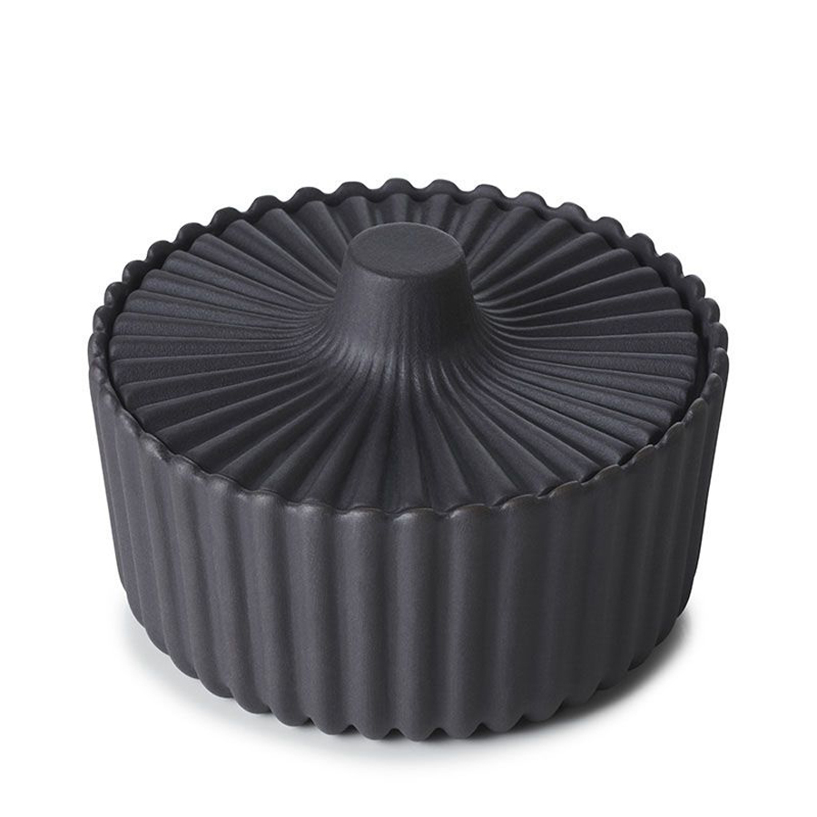 Revol Pekoe Ceramic Dark Metal Round Lidded Sugar Bowl 9x5cm 10cl