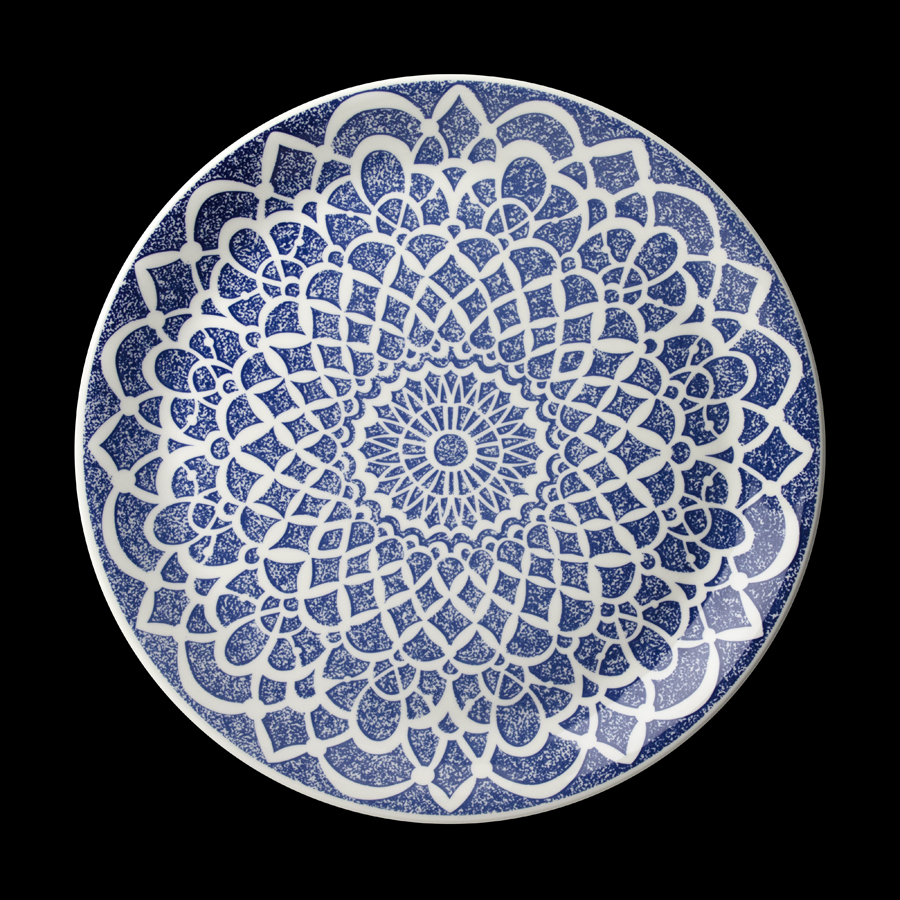 Steelite Ink Vitrified Porcelain Nomad Blue Round Coupe Plate 30cm