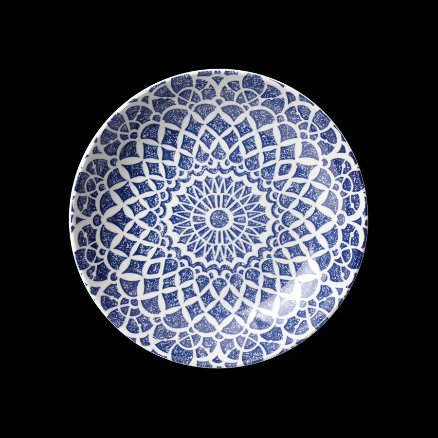 Steelite Ink Vitrified Porcelain Nomad Blue Round Coupe Bowl 21.6cm