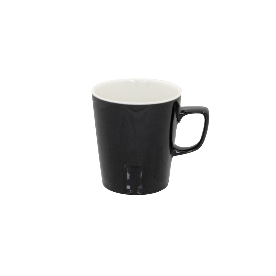 Superwhite Café Porcelain Gloss Black Latte Mug 45.4cl 16oz