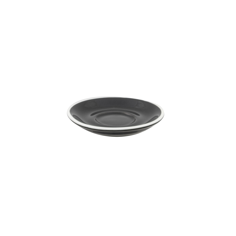 Superwhite Café Porcelain Gloss Black Round Saucer 11cm