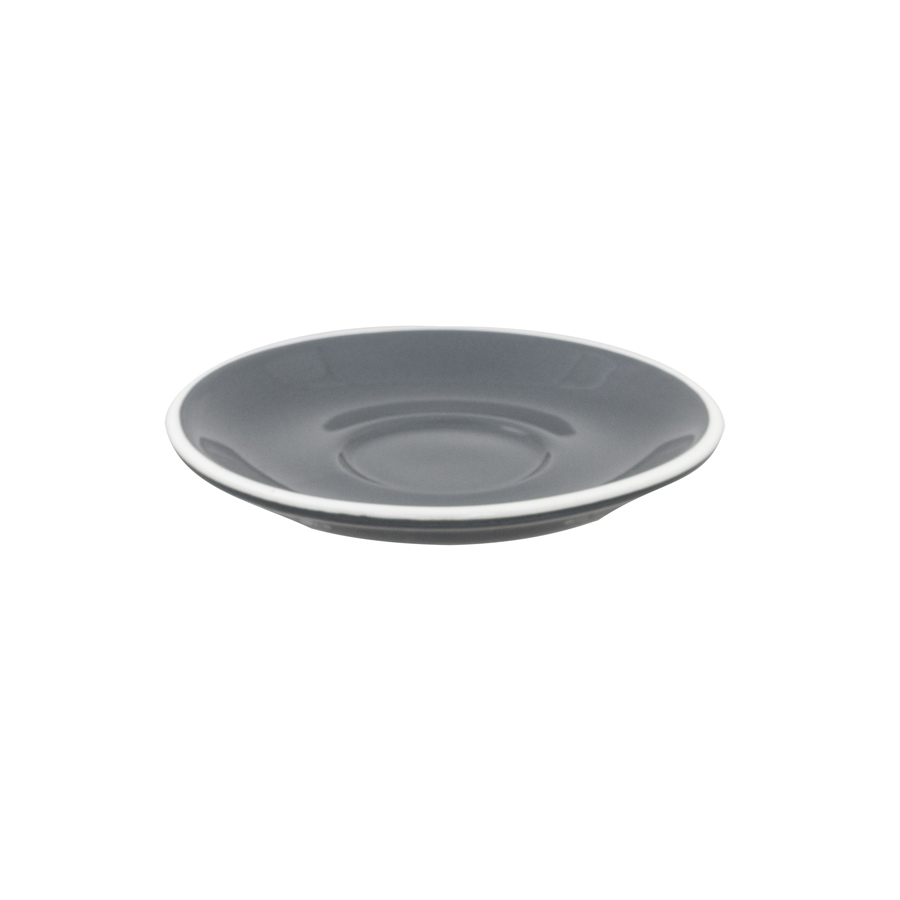 Superwhite Café Porcelain Grey Round Saucer 14cm