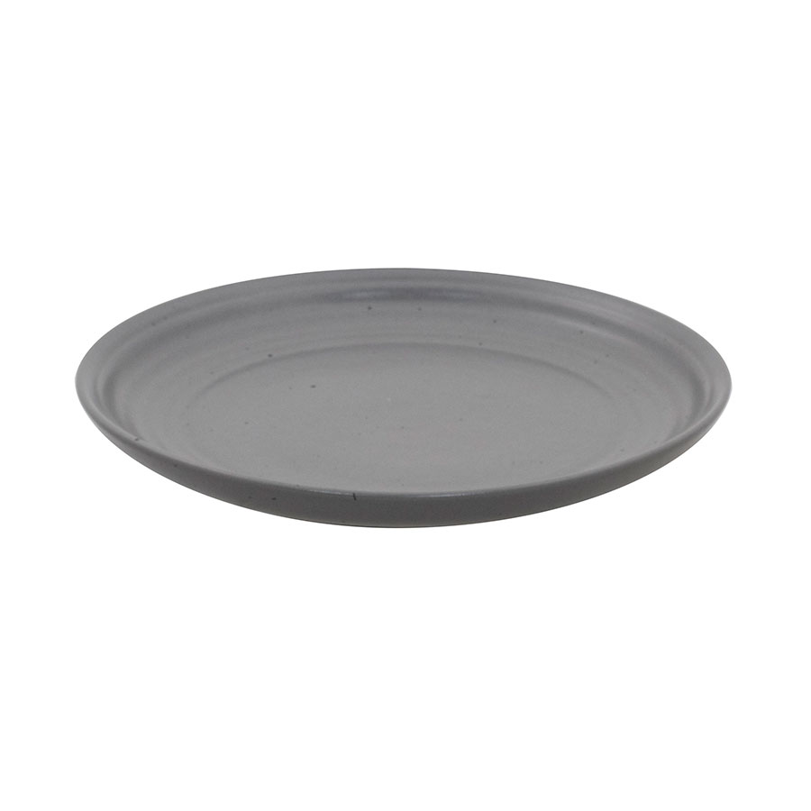 Artisan Pebble Vitrified Fine China Grey Round Coupe Plate 21cm