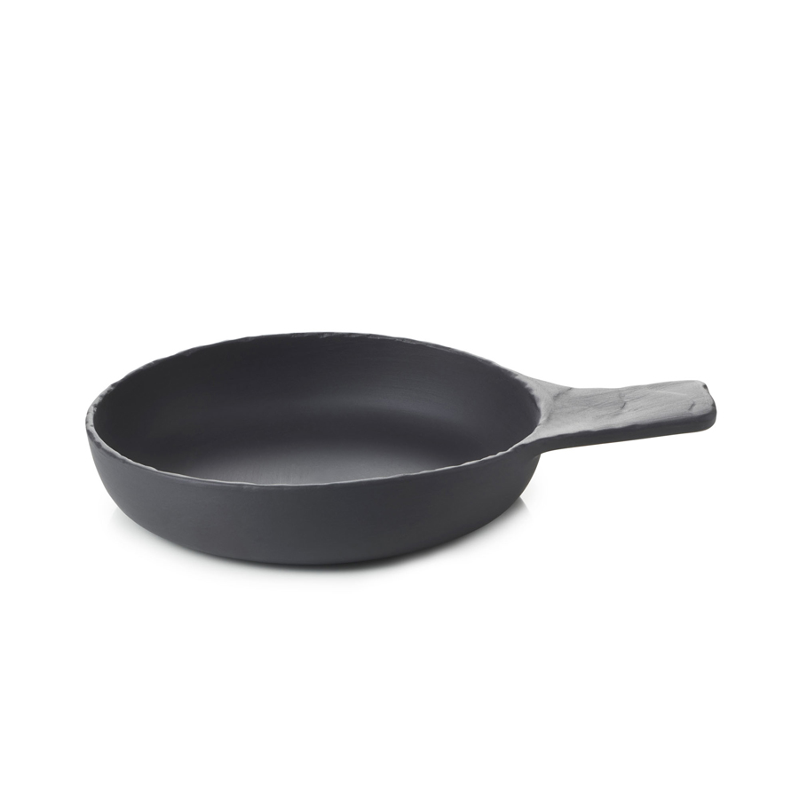 Revol Basalt Ceramic Black Round Handled Dish 24.7x18x4cm 45cl