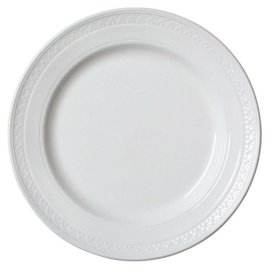 Steelite Bead Vitrified Porcelain White Round Plate Accent 28.5cm