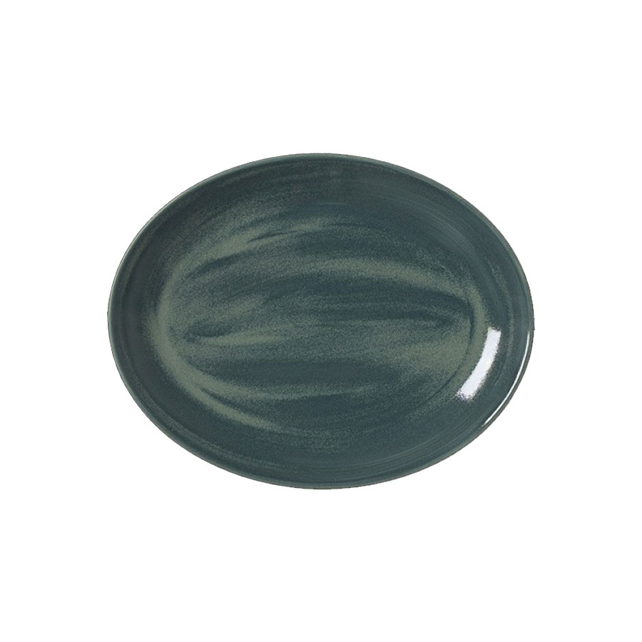 Steelite Revolution Vitrified Porcelain Jade Oval Coupe Plate 34.25cm