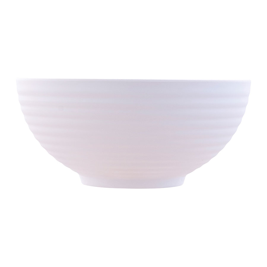 Mirage Fusion Melamine White Round Embossed Bowl 16cm