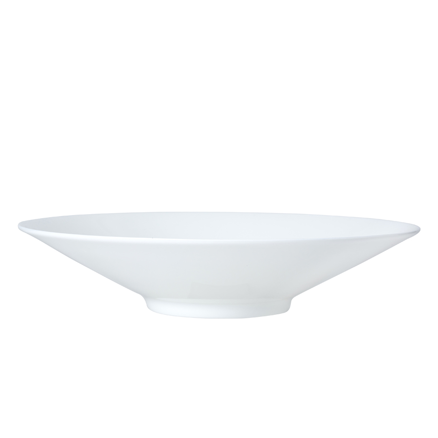 William Edwards Snipe Deco Bone China White Round Bowl 27.5cm